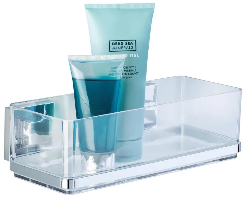 WENKO 22692100 - Poliță VACUUM-LOC QUADRO ED, 25,5 x 14 cm, argintiu/transparent