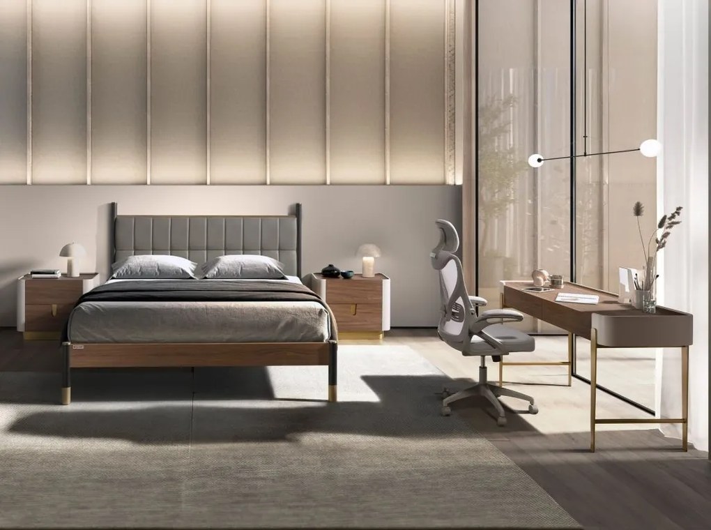 Noptiera deosebita design LUX Walnut-Bej