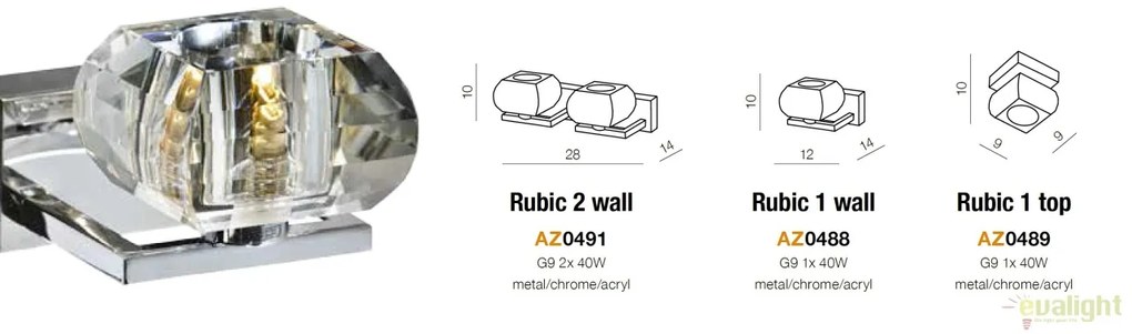 Aplica de perete / plafon moderna Rubic top