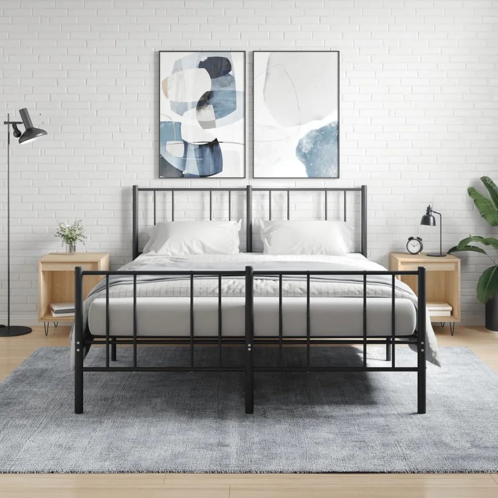 vidaXL Noptiere, 2 buc., stejar sonoma, 40x35x50 cm, lemn compozit
