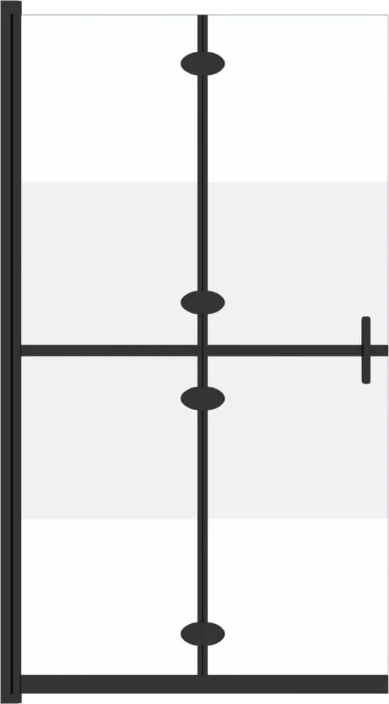 vidaXL Perete duș walk-in pliabil 110x190 cm sticlă ESG jumătate mată