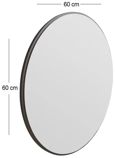 Oglindă de perete OZZE d. 60 cm negru