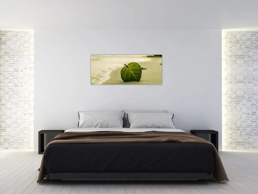 Tablou cu frunză în nisip (120x50 cm)