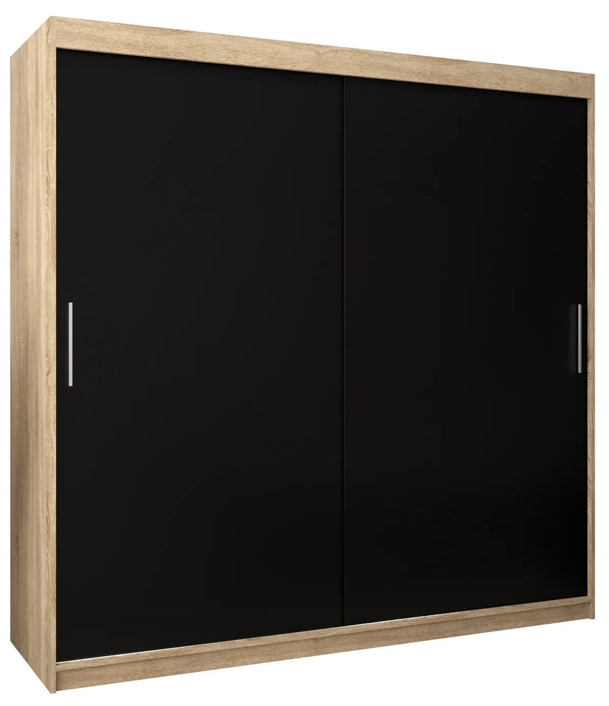 Dulap de haine 200 cm Toki (stejar sonoma + negru mat). 1064857