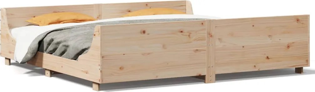 vidaXL Cadru de pat fără saltea, 200x200 cm, lemn masiv pin