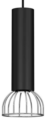 Lustră pe cablu DANTE 1xGU10/25W/230V negru/crom lucios