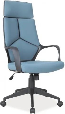 Scaun de birou ergonomic tapitat cu stofa Q-199 Albastru / Negru, l63xA46xH114-124 cm