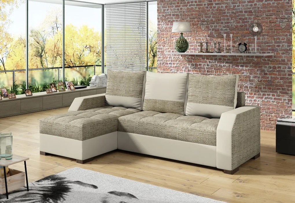 Supermobel Coltar ARIS, 250x90x150, sawana14/soft017white, dreapta