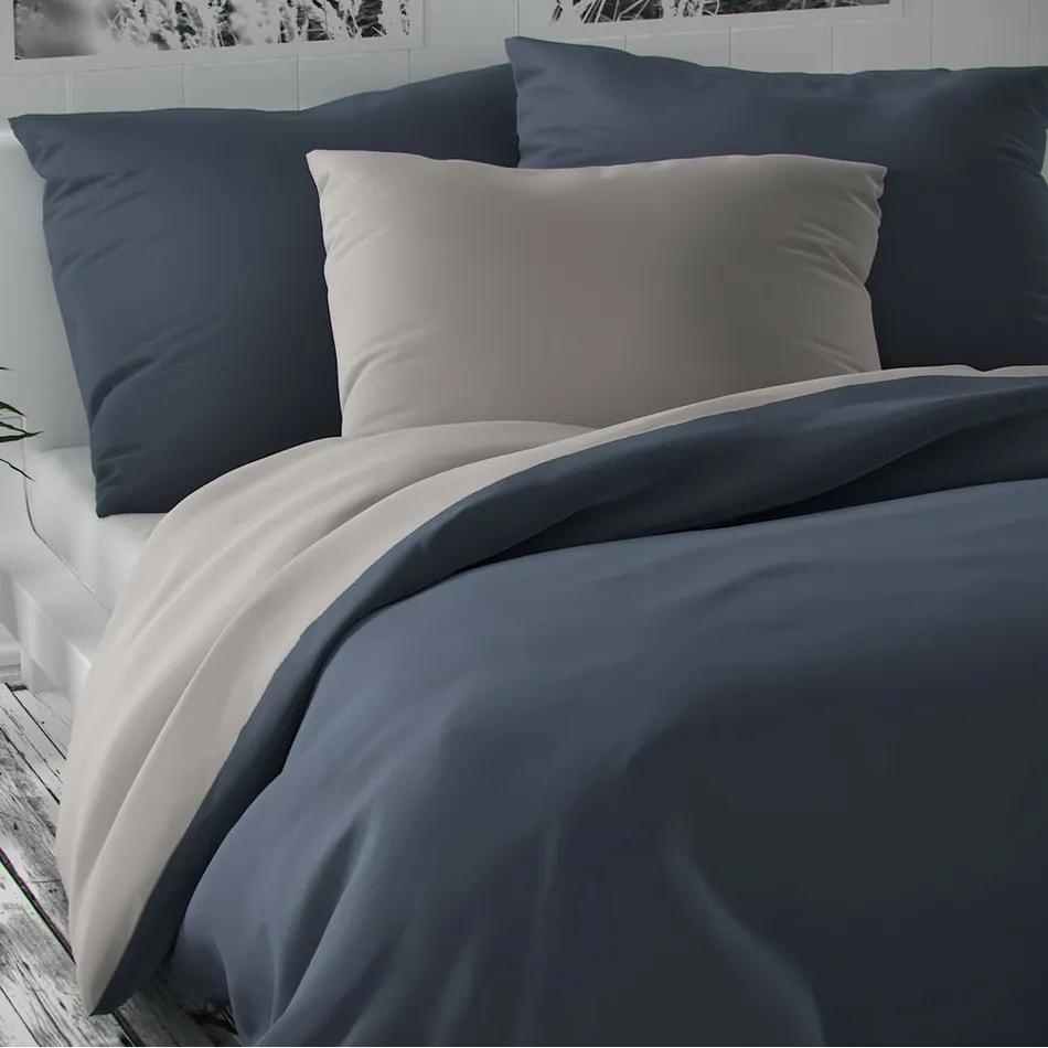 Lenjerie de pat satinată Luxury Collection gris  deschis/gri închis, 220x200 cm, 2 buc. 70x90 cm, 220 x 200 cm, 2 buc. 70 x 90 cm
