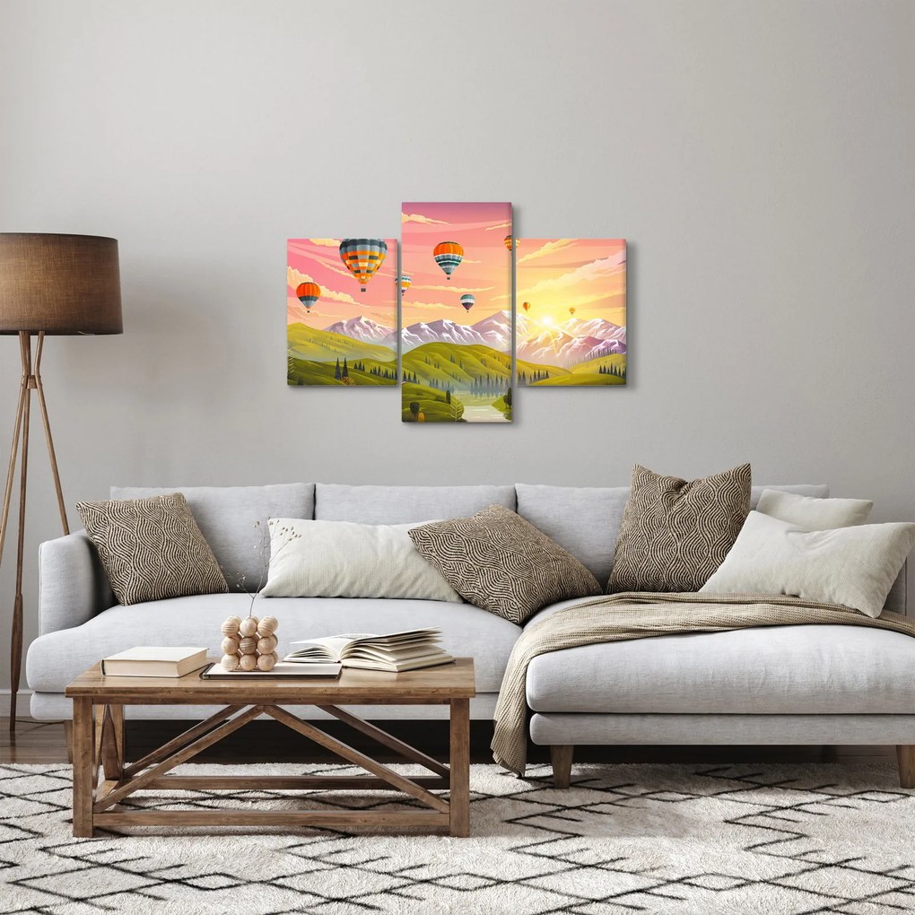 Tablou - Baloane deasupra unui peisaj (90x60 cm)