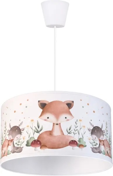 Brilagi - Lustră LED pentru copii cu cablu BOBO 1xE27/60W/230V Ø 35 cm alb/animăluțe