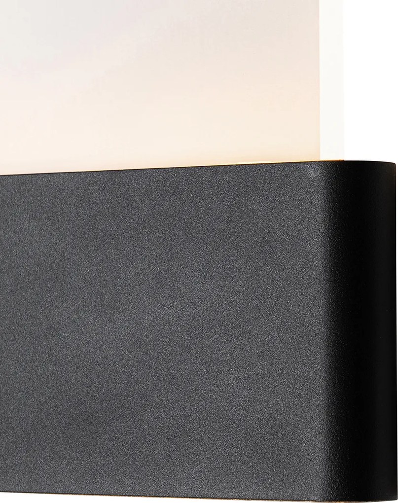 Aplică de perete pentru exterior neagră cu LED inclusă cu numere de casă IP54 - Kandi
