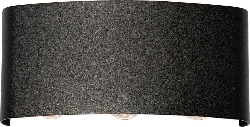 Aplică de perete exterioară neagră cu LED 6 lumini IP54 - Silly