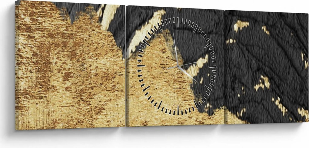 Tablou - Structura de aur N⁰1 (cu ceas) (90x30 cm)