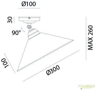 Plafoniera rustica fabricata manual, diam.30cm, Tabia 212.03.OV