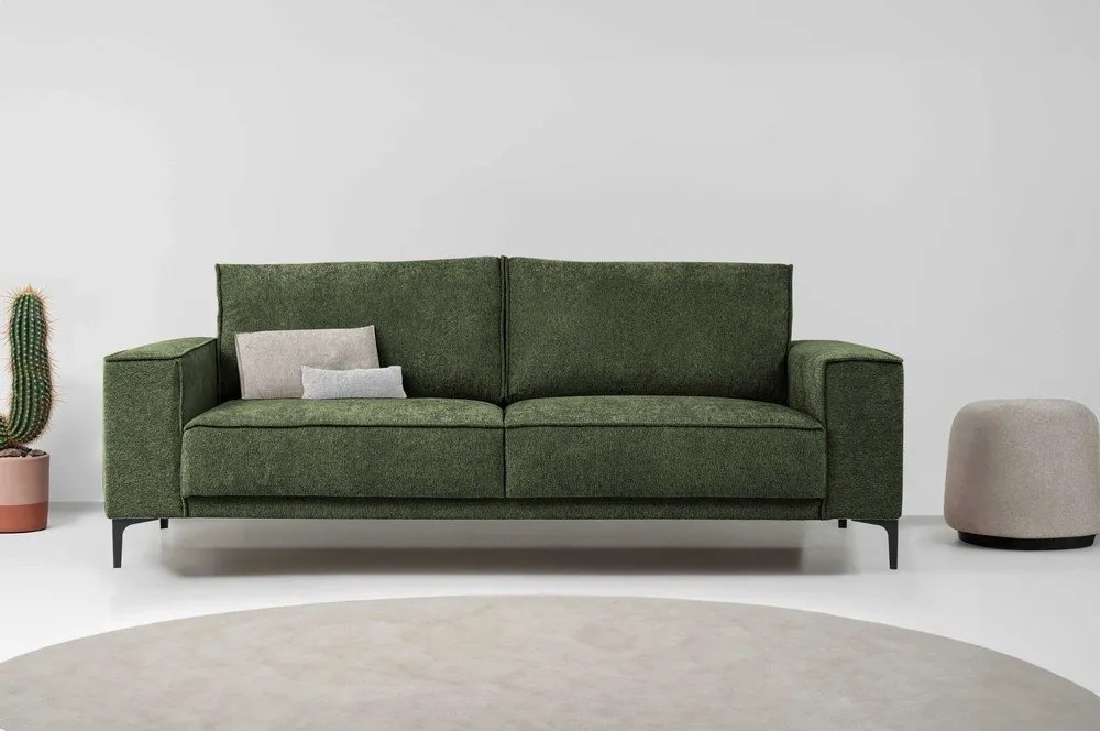 Canapea verde cu tapițerie din chenille 224 cm Copenhagen – Scandic