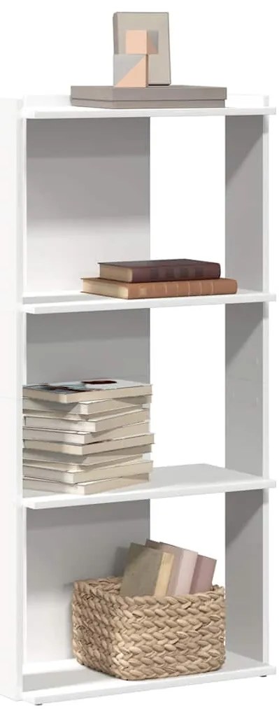 vidaXL Bibliotecă cu 3 niveluri, alb, 60x30x120 cm, lemn de prelucrare