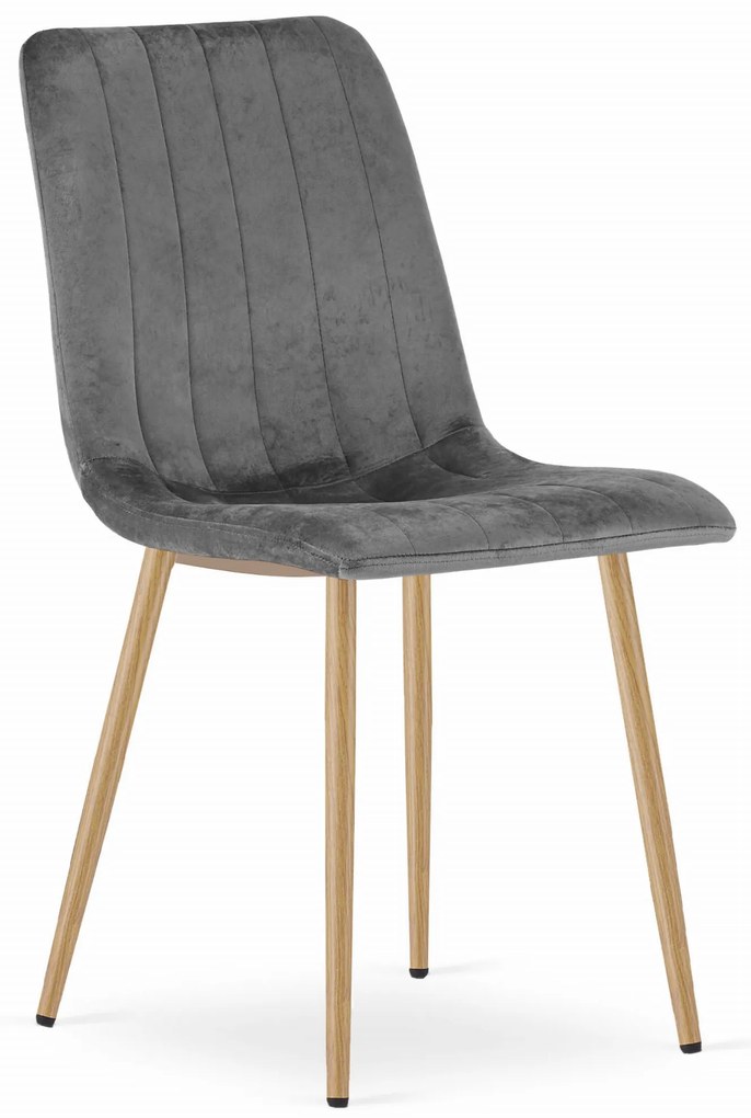 Scaun de catifea gri inchis LAVA