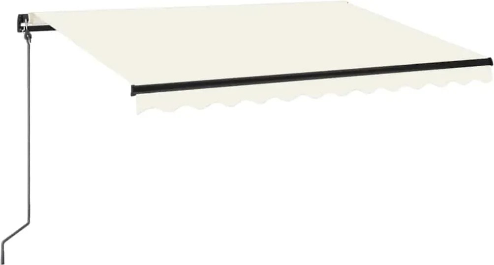 vidaXL Copertină retractabilă manual cu LED, crem, 350x250 cm