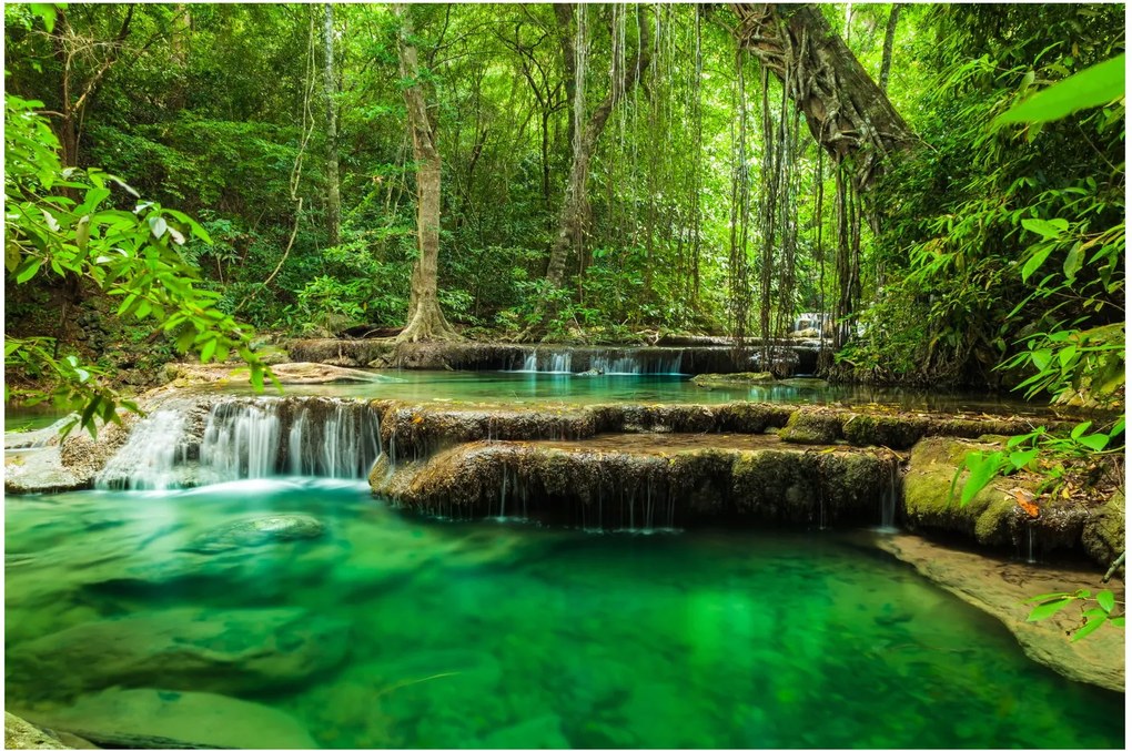 Tablou - Cascada Erawan din Kanchanaburi, Thailanda (90x60 cm)