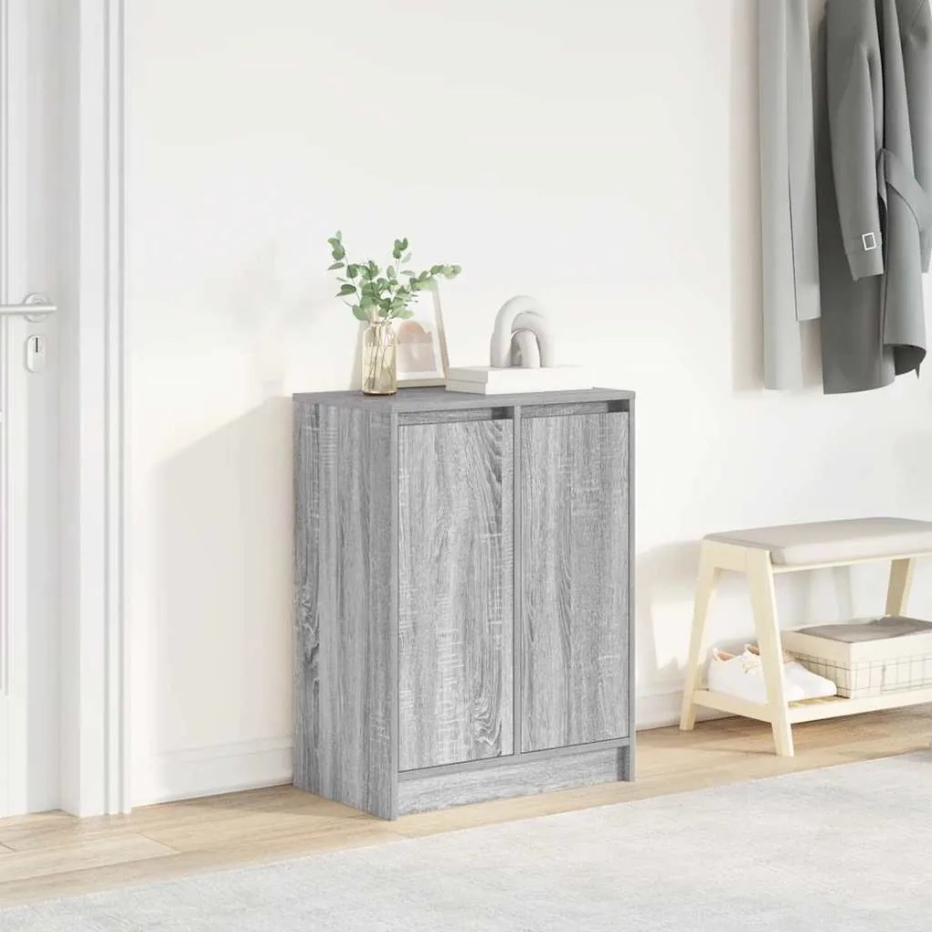 vidaXL Dulap de pantofi gri Sonoma 57x34x76 cm lemn prelucrat