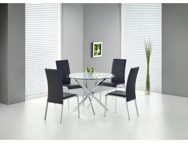 Masă de dining ESTEN, transparent/argintiu