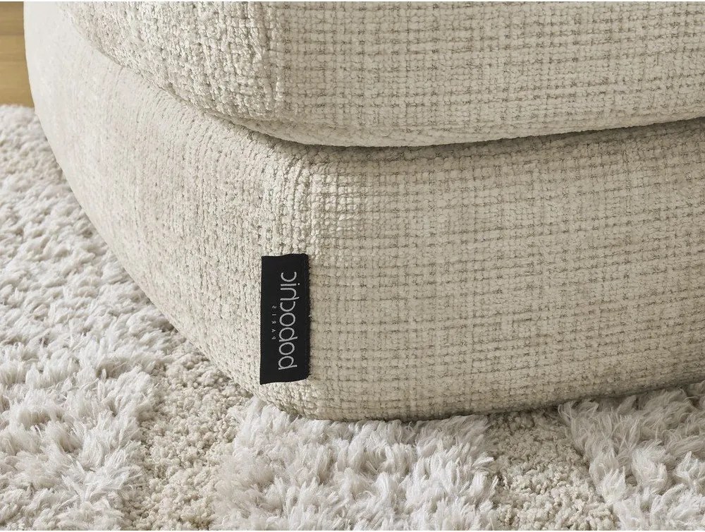 Colțar bej cu tapițerie din chenille (cu colț pe partea stângă/cu șezlong) Leonore – Bobochic Paris