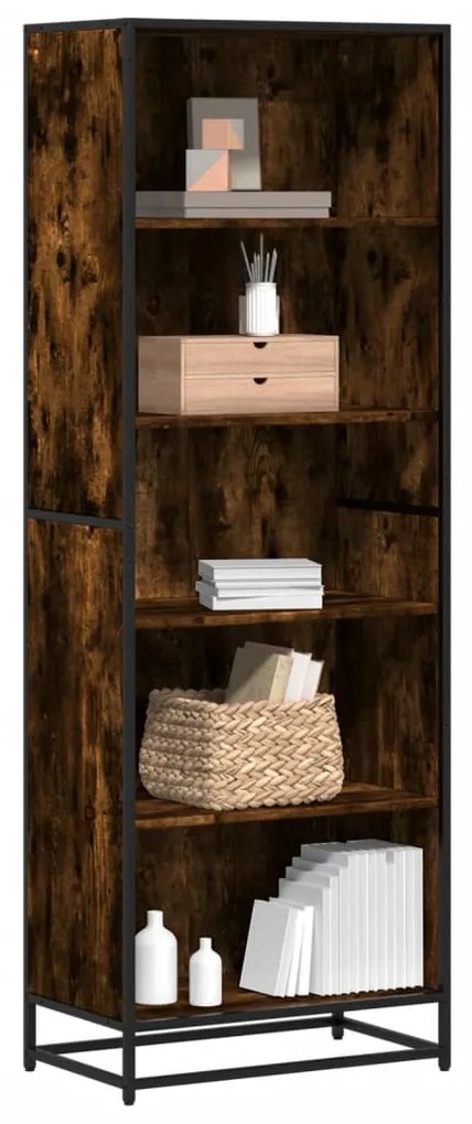 vidaXL Bibliotecă, stejar fumuriu, 60x35x170,5 cm, lemn prelucrat