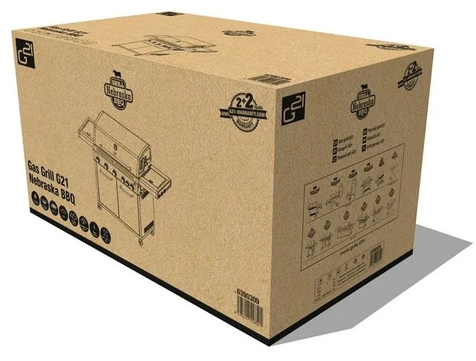 Grătar cu gaz G21 Nebraska BBQ Premium line, 6arzătoare + reductor gratuit