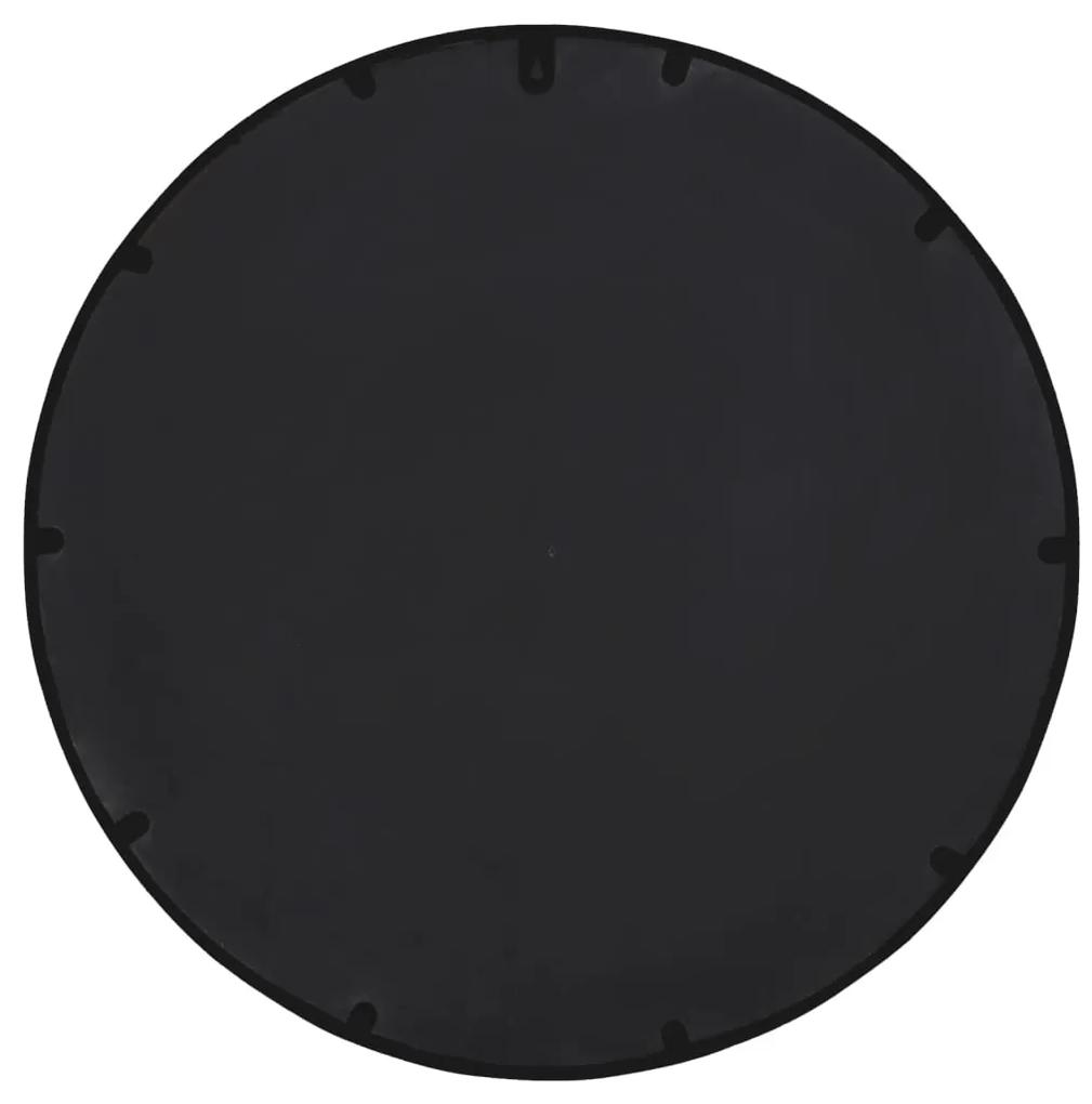 Oglinda de gradina rotunda, negru, 60x4 cm, fier, uz exterior 1, Negru, 60 x 4 cm