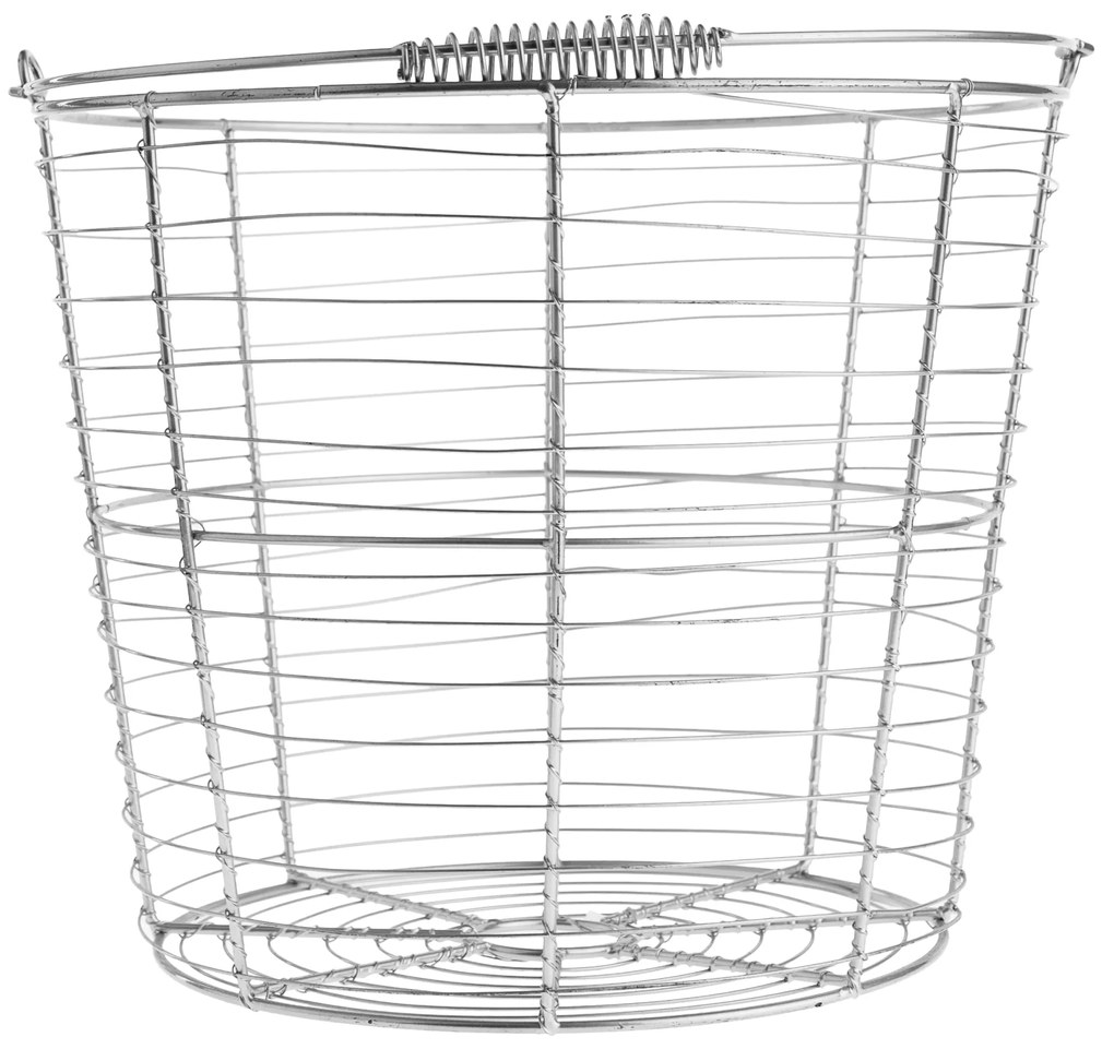 Set de 2 coşuri rotunde, metal argintiu, RUSLO
