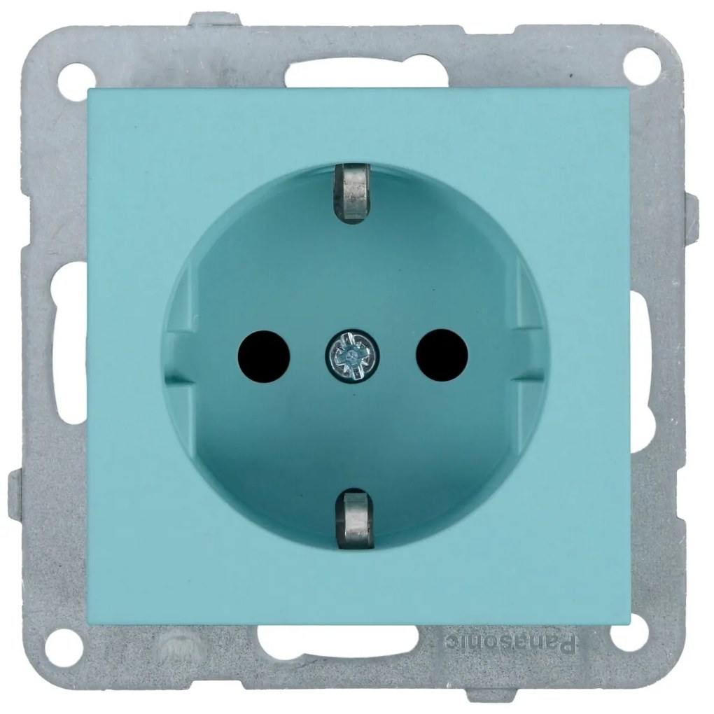 Priza simpla cu impamantare 16A, IP20, Turcoaz, Panasonic Karre Plus 55 Soft Touch