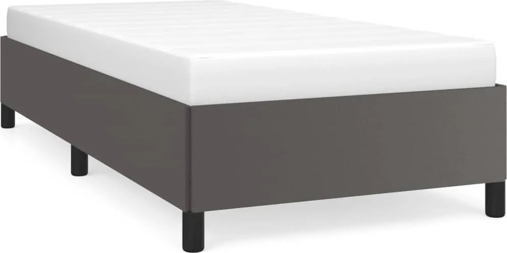 vidaXL Cadru de pat, gri, 90x190 cm, piele ecologică