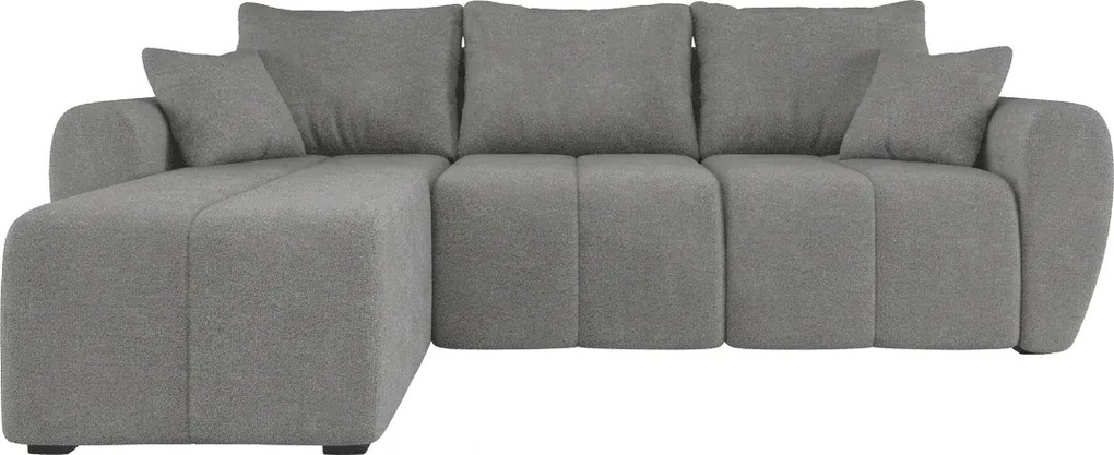 Coltar extensibil de colt SEVIO, gri, reversibil, 246x145 cm + 2 perne GRATUIT