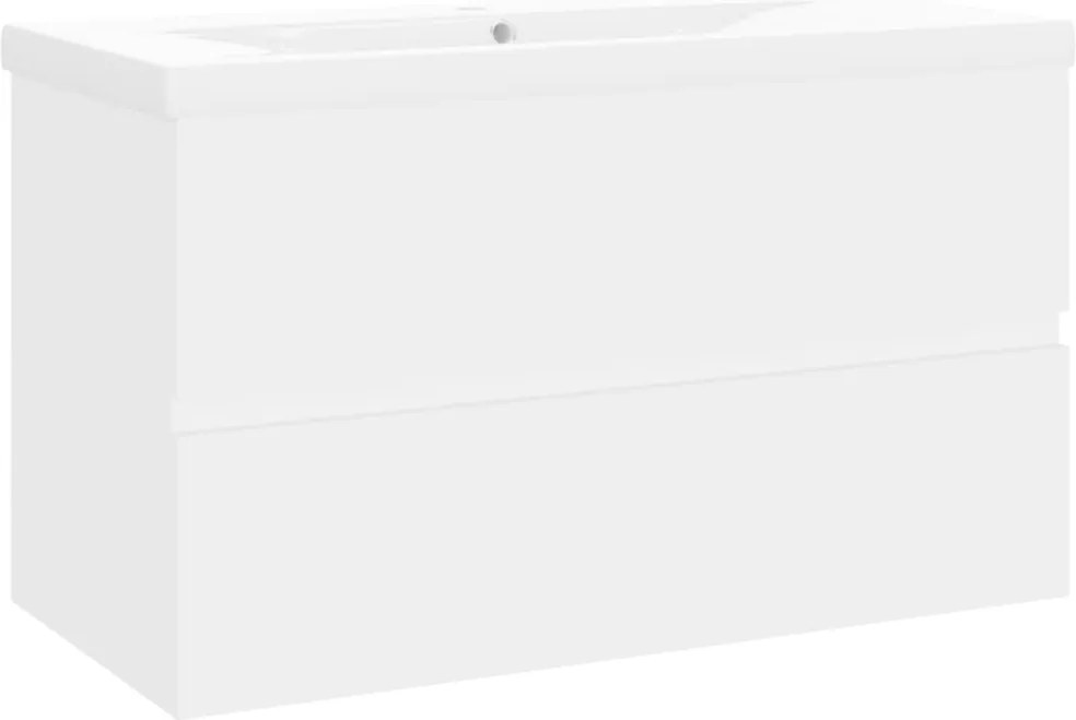 vidaXL Dulap cu chiuvetă încorporată, alb, lemn prelucrat