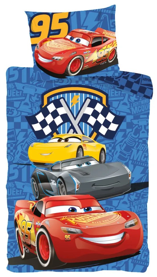 Disney Mașini Track Stars set lenjerie de pat pentru copii 100×135 cm, 40×60 cm