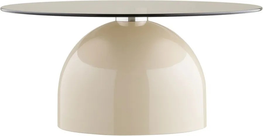 Măsuță de cafea bej rotundă cu blat din sticlă ø 70 cm Ravello – House Nordic