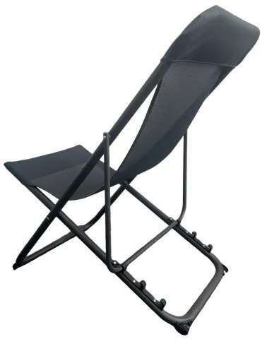 Șezlong pliabil de drumeție negru