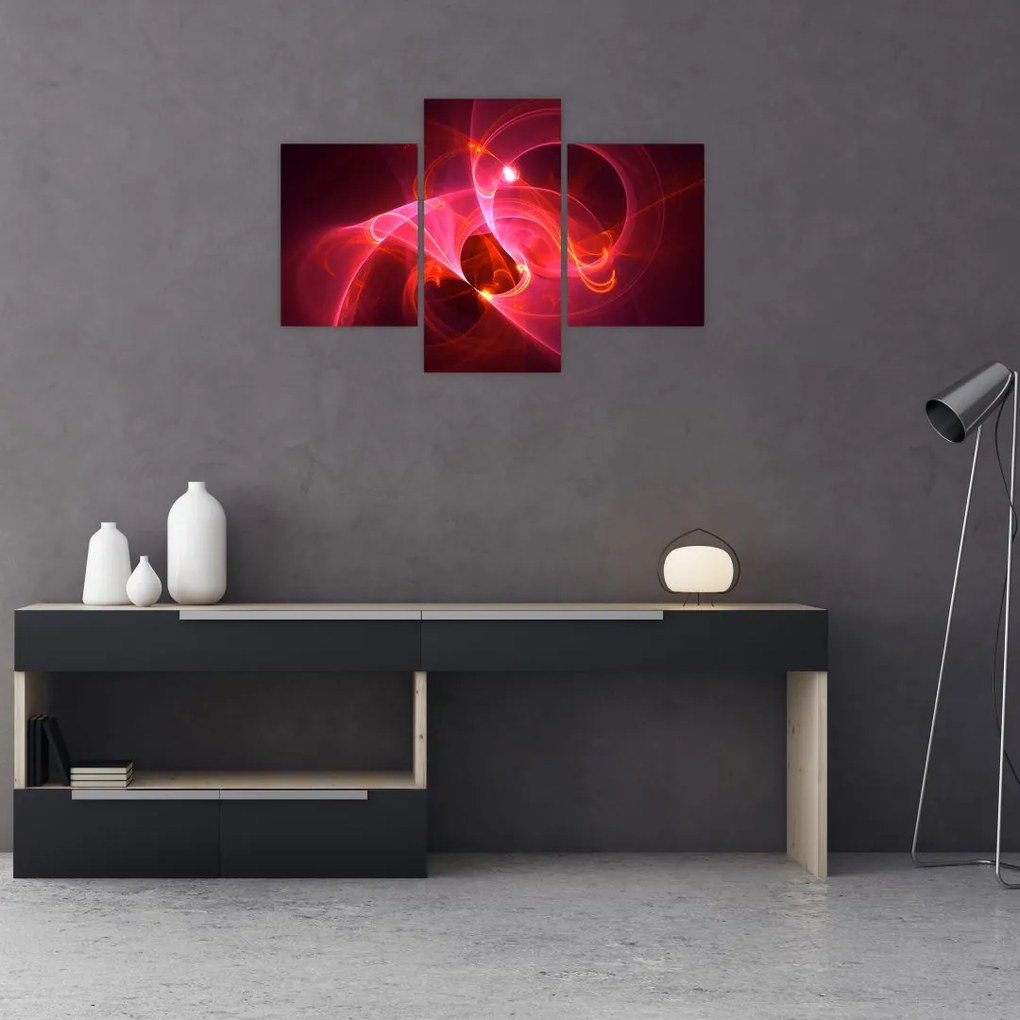 Tabloul modern cu abstacție roz (90x60 cm)