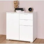 Deuba Comodă albă cu 2 uși și sertare