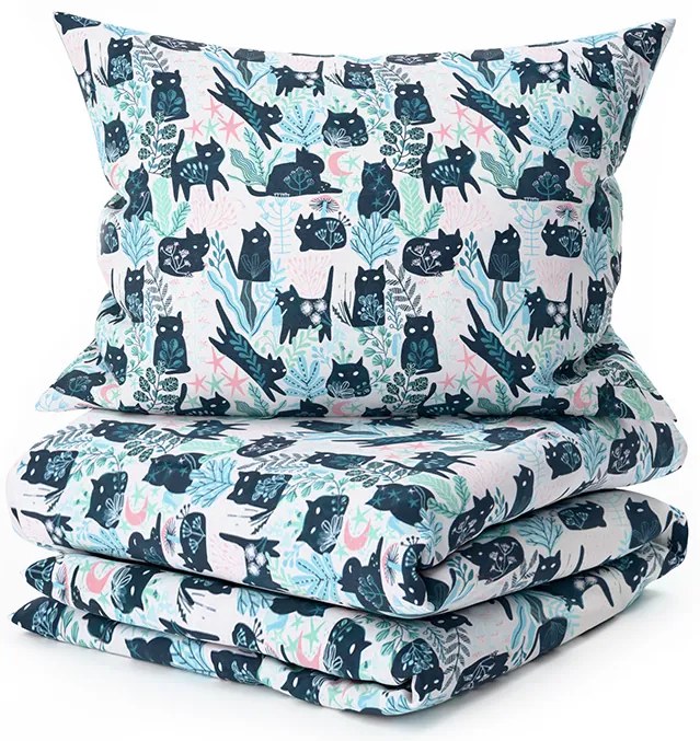 Lenjerie de pat din microfibra CREEPY CATS colorat Dimensiune lenjerie de pat: 70 x 90 cm | 140 x 200 cm