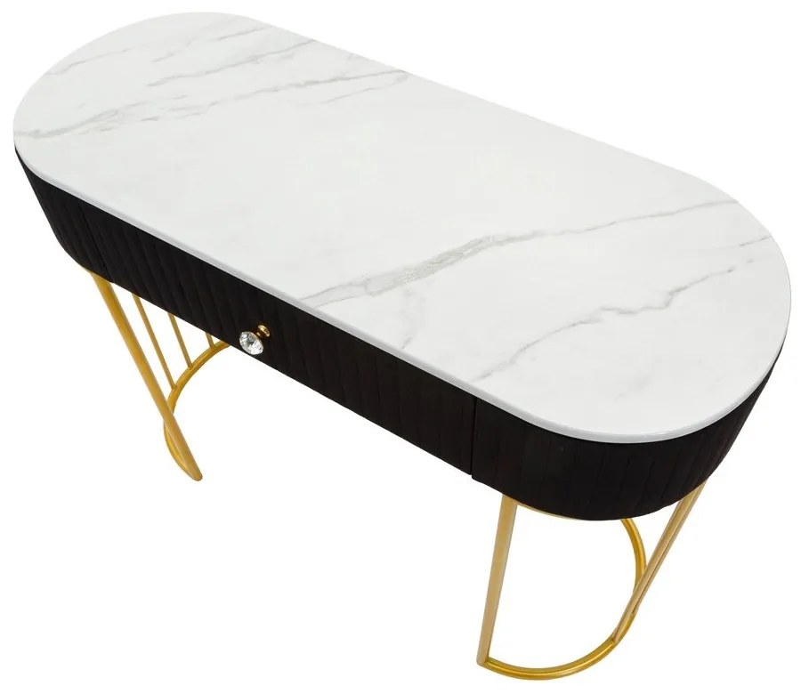 Masă consolă negru-auriu 43x100 cm Montpellier – Mauro Ferretti