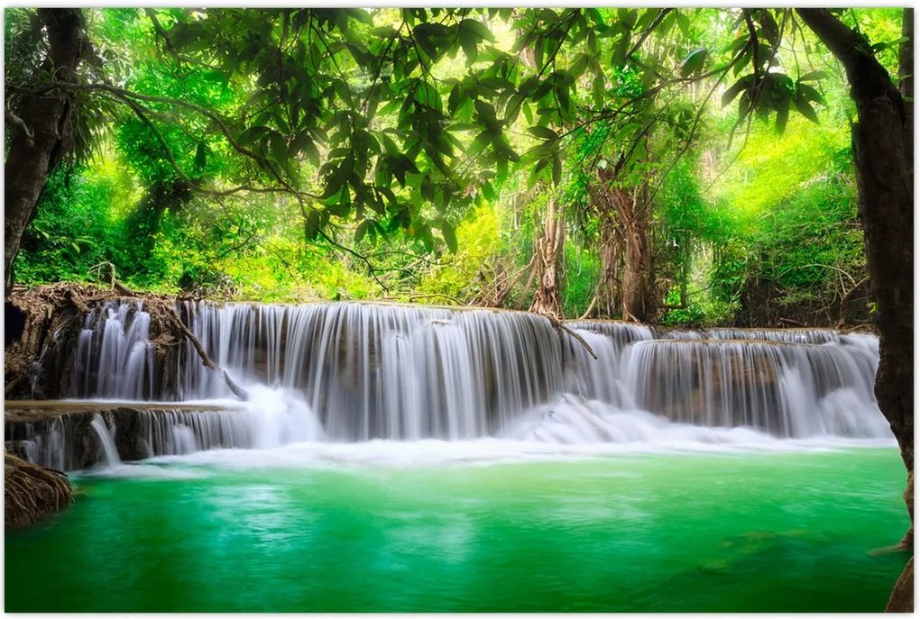 Tablou - cascada din Kanchanaburi, Thailanda (90x60 cm)