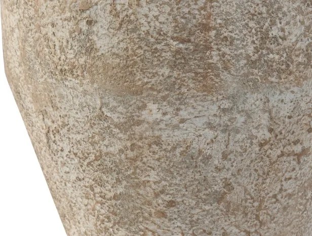 Vază decorativă, stil vintage patinat, culoare alb antichizat, din metal, „Aged White”