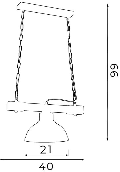 Lustra cu lant HAKON 1xE27/60W/230V