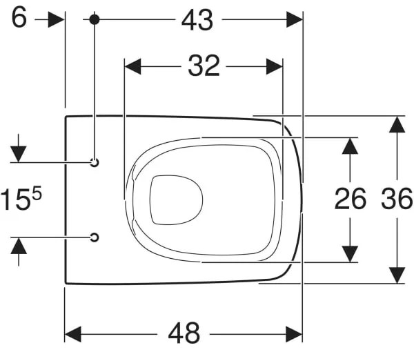 Vas wc suspendat rimless alb, dreptunghiular, Geberit Selnova Compact