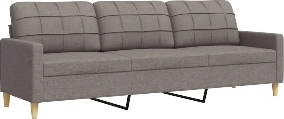 vidaXL Canapea cu 3 locuri, taupe, 210 cm, material textil