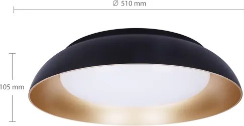 Brilagi-LED Corp de iluminat dimabil ALVA LED/48W/230V 3000-6500K Ø 51 cm negru + telecomandă