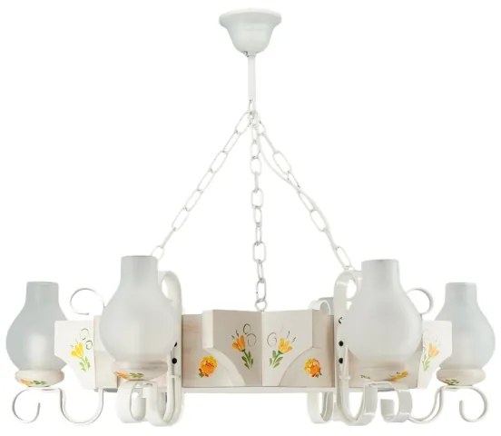 Brilagi - Candelabru suspendat cu lanț QUEEN 6xE14/40W/230V fag/crem