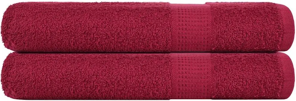 vidaXL Prosoape FROGN 2 buc., Bordeaux, 100x200 cm, 360 g/m²